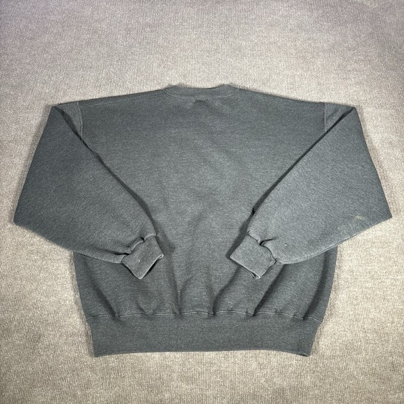 Vintage Russell Sweatshirt Mens XL Crewneck Gray Fleece Blank Distressed 90s - Picture 6 of 11